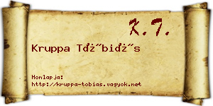 Kruppa Tóbiás névjegykártya